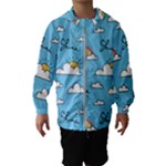 Seamless Pattern Vector Owl Cartoon With Bugs Kids  Hooded Windbreaker