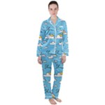 Sky Pattern Women s Long Sleeve Satin Pajamas Set	
