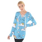 Seamless Pattern Vector Owl Cartoon With Bugs Tie Up T-Shirt
