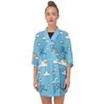 Sky Pattern Half Sleeve Chiffon Kimono