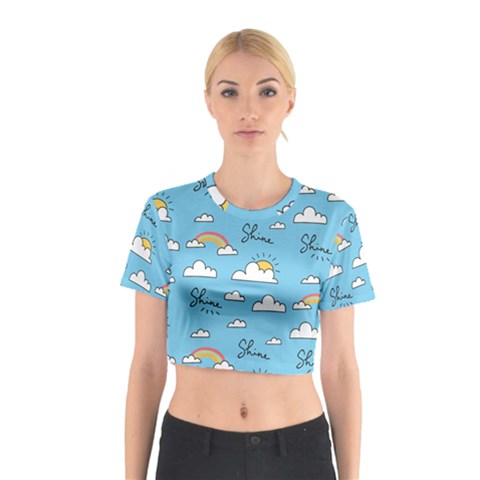 Seamless Pattern Vector Owl Cartoon With Bugs Cotton Crop Top from ArtsNow.com