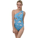 Sky Pattern To One Side Swimsuit