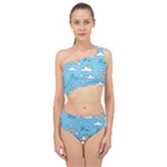Sky Pattern Spliced Up Two Piece Swimsuit