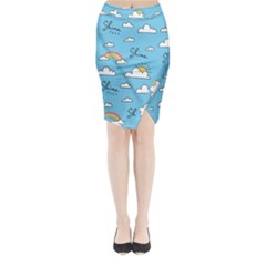 Seamless Pattern Vector Owl Cartoon With Bugs Midi Wrap Pencil Skirt from ArtsNow.com