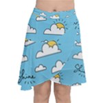 Seamless Pattern Vector Owl Cartoon With Bugs Chiffon Wrap Front Skirt