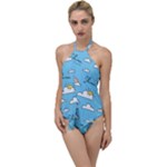 Sky Pattern Go with the Flow One Piece Swimsuit