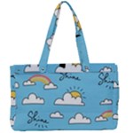 Seamless Pattern Vector Owl Cartoon With Bugs Canvas Work Bag