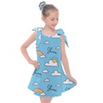Sky Pattern Kids  Tie Up Tunic Dress