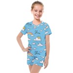 Sky Pattern Kids  Mesh T-Shirt and Shorts Set