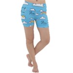 Sky Pattern Lightweight Velour Yoga Shorts
