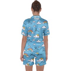 Satin Short Sleeve Pajamas Set 