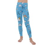 Sky Pattern Kids  Lightweight Velour Leggings