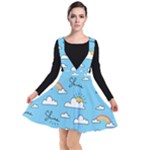 Seamless Pattern Vector Owl Cartoon With Bugs Plunge Pinafore Dress