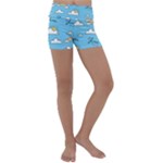 Sky Pattern Kids  Lightweight Velour Yoga Shorts