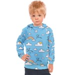 Seamless Pattern Vector Owl Cartoon With Bugs Kids  Hooded Pullover