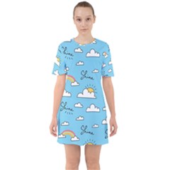 Sixties Short Sleeve Mini Dress 