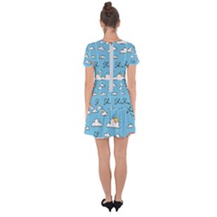 Drop Hem Mini Chiffon Dress 