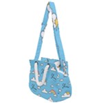 Seamless Pattern Vector Owl Cartoon With Bugs Rope Handles Shoulder Strap Bag