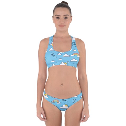 Seamless Pattern Vector Owl Cartoon With Bugs Cross Back Hipster Bikini Set from ArtsNow.com