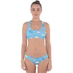 Seamless Pattern Vector Owl Cartoon With Bugs Cross Back Hipster Bikini Set