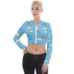 Sky Pattern Long Sleeve Cropped Velvet Jacket