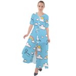 Sky Pattern Waist Tie Boho Maxi Dress