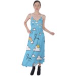 Sky Pattern Tie Back Maxi Dress