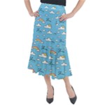 Sky Pattern Midi Mermaid Skirt