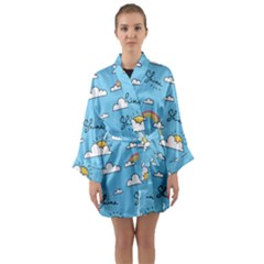 Long Sleeve Satin Kimono 