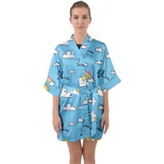 Half Sleeve Satin Kimono  