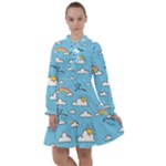 Sky Pattern All Frills Chiffon Dress