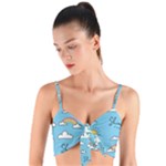 Sky Pattern Woven Tie Front Bralet