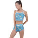 Sky Pattern Summer Cropped Co-Ord Set