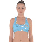 Sky Pattern Cross Back Hipster Bikini Top 