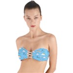 Sky Pattern Twist Bandeau Bikini Top