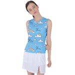 Sky Pattern Women s Sleeveless Sports Top
