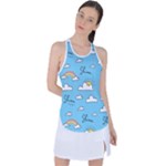 Sky Pattern Racer Back Mesh Tank Top