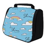 Seamless Pattern Vector Owl Cartoon With Bugs Full Print Travel Pouch (Small)
