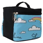 Seamless Pattern Vector Owl Cartoon With Bugs Make Up Travel Bag (Small)