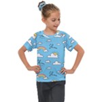 Sky Pattern Kids  Mesh Piece T-Shirt