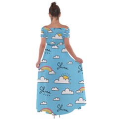 Off Shoulder Open Front Chiffon Dress 