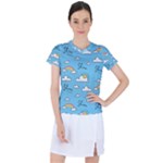 Sky Pattern Women s Sports Top