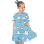 Seamless Pattern Vector Owl Cartoon With Bugs Kids  Sailor Dress