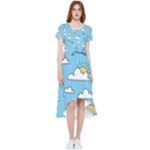 Sky Pattern High Low Boho Dress