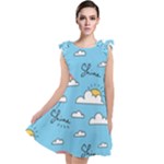 Seamless Pattern Vector Owl Cartoon With Bugs Tie Up Tunic Dress