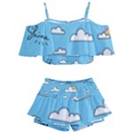 Seamless Pattern Vector Owl Cartoon With Bugs Kids  Off Shoulder Skirt Bikini
