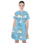 Seamless Pattern Vector Owl Cartoon With Bugs Sailor Dress