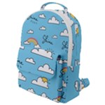 Seamless Pattern Vector Owl Cartoon With Bugs Flap Pocket Backpack (Small)