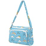 Seamless Pattern Vector Owl Cartoon With Bugs Front Pocket Crossbody Bag