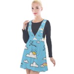 Seamless Pattern Vector Owl Cartoon With Bugs Plunge Pinafore Velour Dress